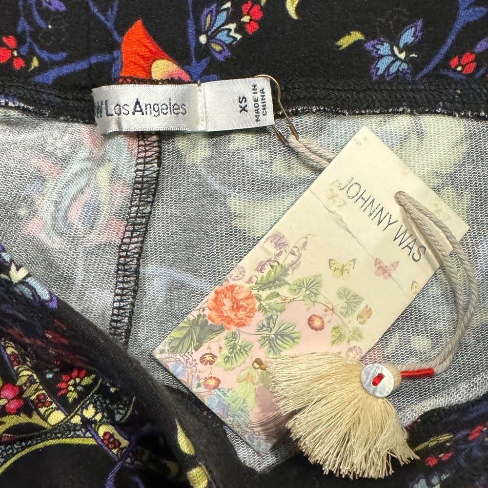 NWT Johnny Was Pottery Wide Leg Pant in Multi Butterfly Floral Print Sz XS - Picture 5 of 16